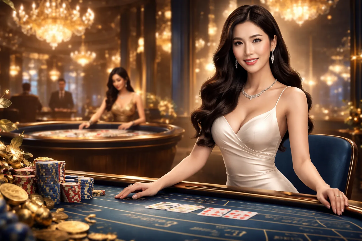 Bàn Baccarat trực tuyến với dealer chuyên nghiệp tại ss88