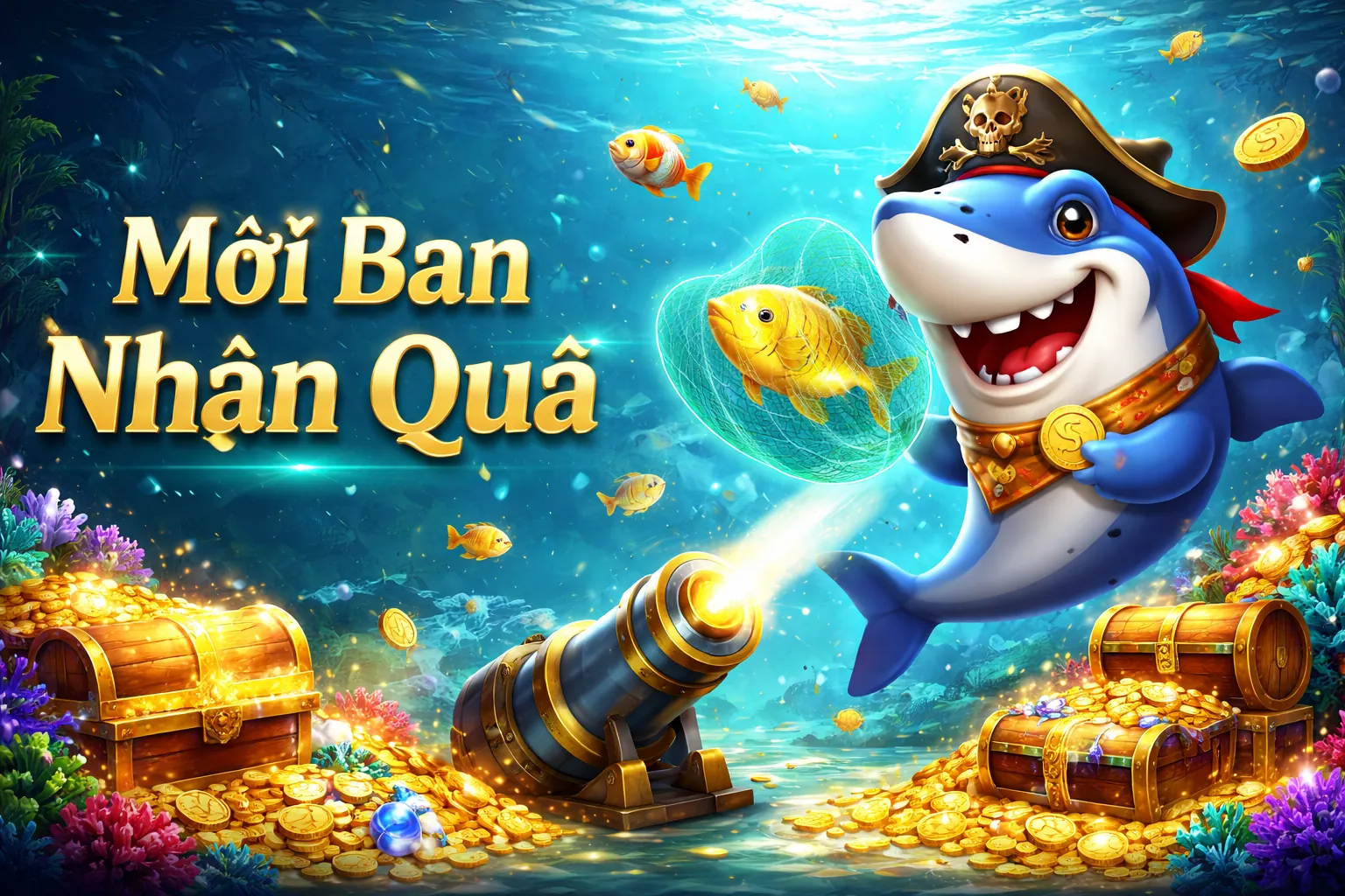 Thế giới bắn cá ss88 với đồ họa 3D sống động và kho báu vàng